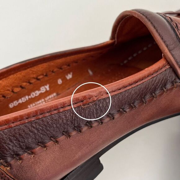 Brass Boot Tassel Leather Loafer Mens 8 W 2-Tone Brown Shoes Moccasins Moc Spain main image 7